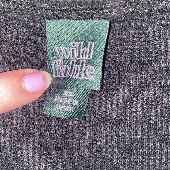 Wild Fable Black Ribbed and Ruffled Crop Top - Picture 2 of 3